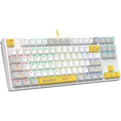 клавиатура A4Tech Bloody S87 Energy White Белый-желтый