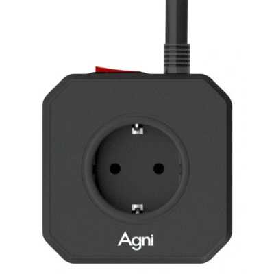 сетевой фильтр AGNI TP-VE4U5E-C-3m-black черный