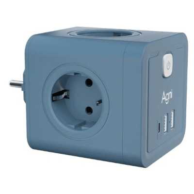 разветвитель AGNI TP-WJ3U4E-C-blue синий