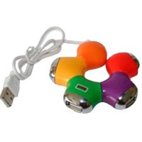 разветвитель USB Buro BU-HUB-C-4 цветной