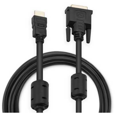 кабель Buro HDMI-19M-DVI-D-1.8M Черный