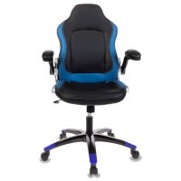 игровое кресло Бюрократ VIKING-1-BL+Blue черно-синий