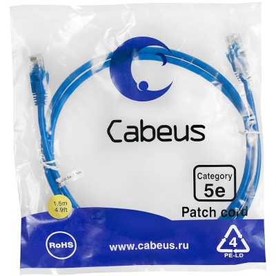 патч-корд Cabeus PC-UTP-RJ45-Cat.5e-1.5m-BL-LSZH Синий