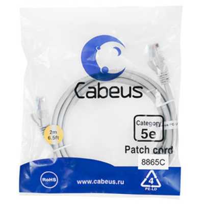 патч-корд Cabeus PC-UTP-RJ45-CAT.5E-2M-LSZH Серый