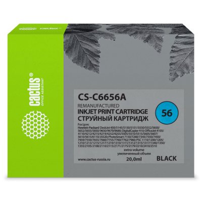 картридж Cactus CS-C6656A черный