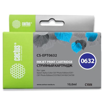 картридж Cactus CS-EPT0632 голубой