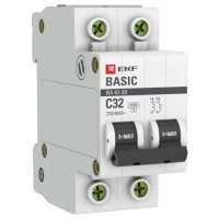автоматический выключатель EKF ВА 47-29 2P (C) 4.5kA 32 А mcb4729-2-32C