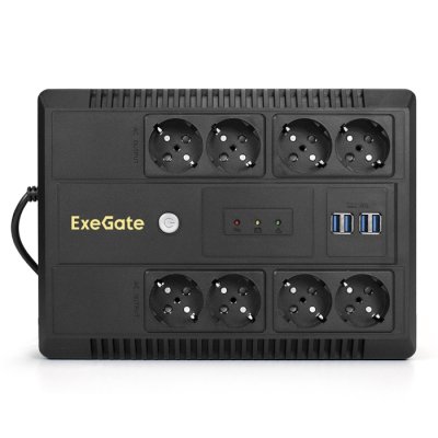 ИБП ExeGate Neo NNB-1000.LED.AVR.8SH.CH Черный