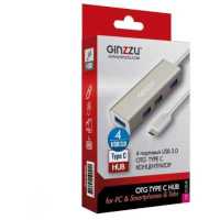 разветвитель USB Ginzzu GR-518UB серебристый