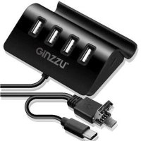 разветвитель USB Ginzzu GR-519UB черный