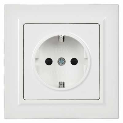 розетка силовая IEK Brite РСР14-1-0-БрБ Белый